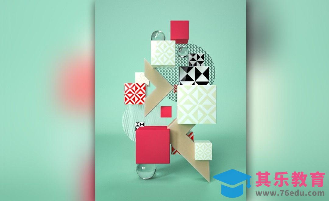 C4D-抽象几何小场景[虎课网C4D设计视频教程][产品数码建模MP4教程全集 ]-第1张图片-我要自学网