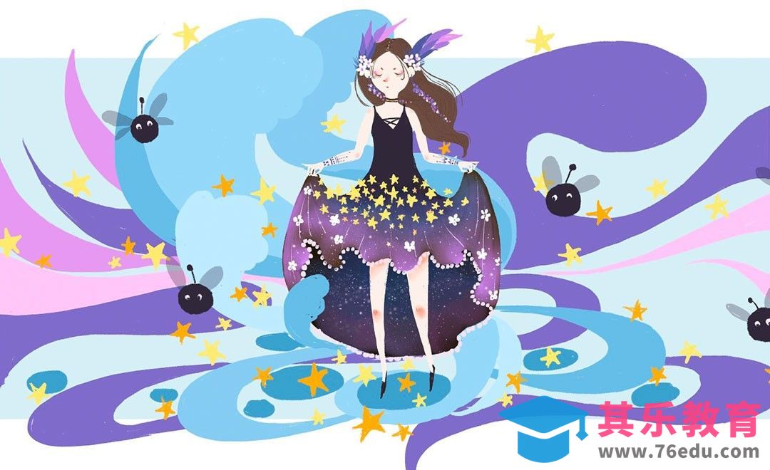 PS-板绘-小清新捡星星[虎课网绘画插画视频教程][ipad商业插画MP4教程全集 ]-第1张图片-我要自学网