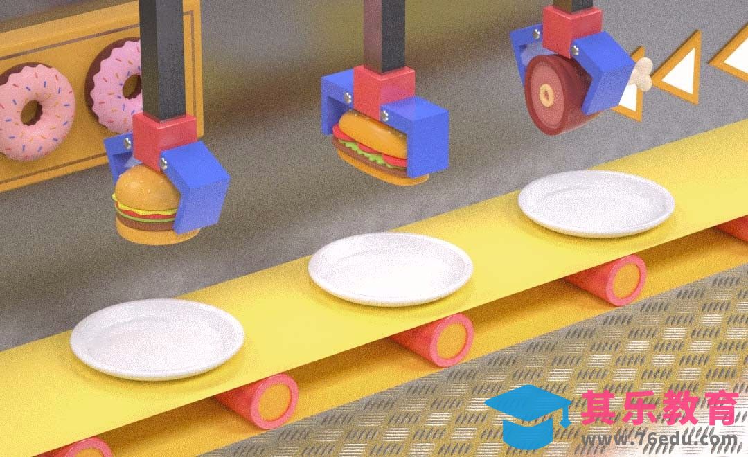 C4D-食品传输带（上集）[虎课网C4D设计视频教程][产品数码建模MP4教程全集 ]-第1张图片-我要自学网