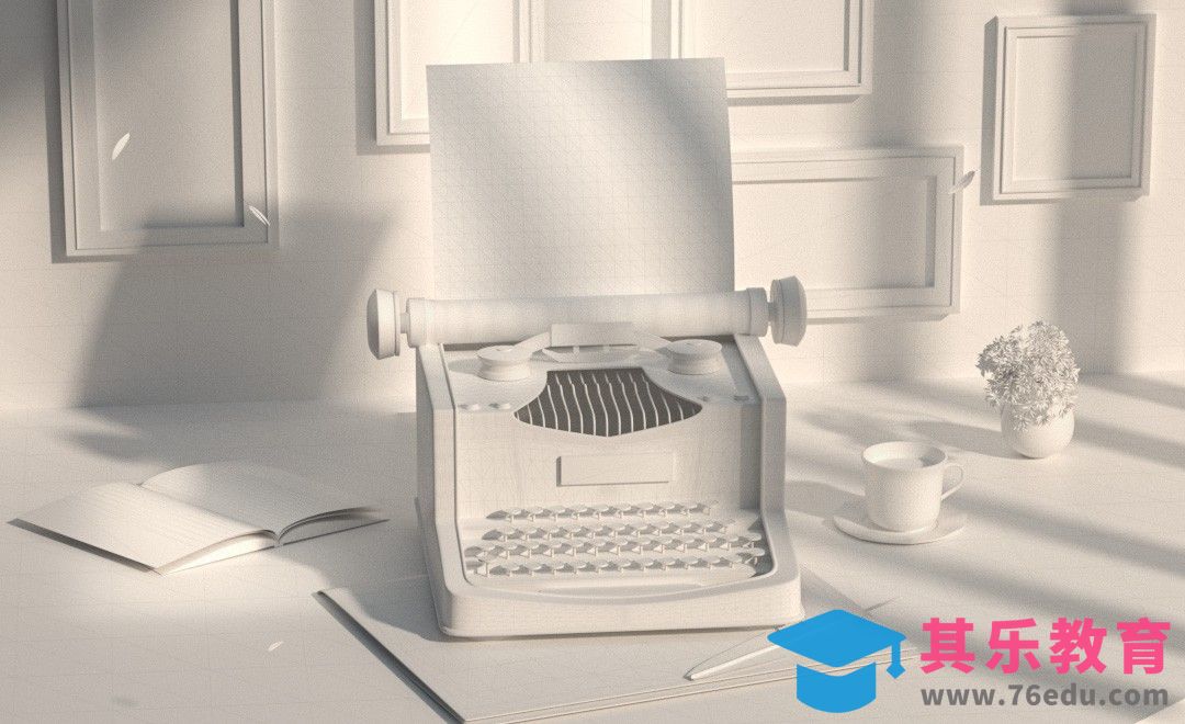 C4D+OC-萌新也能学会的写实打字机建模渲染（一）[虎课网C4D设计视频教程][产品数码建模MP4教程全集 ]-第1张图片-我要自学网