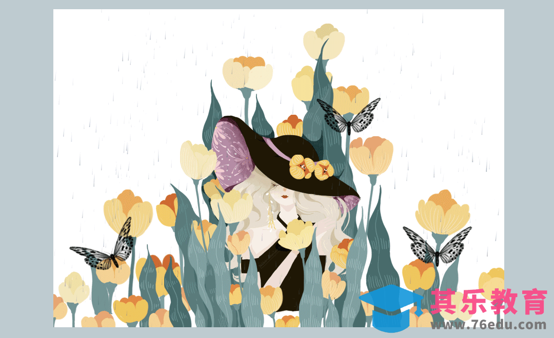 PS-动态插画-戴帽子的小姐姐[虎课网绘画插画视频教程][ipad商业插画MP4教程全集 ]-第1张图片-我要自学网