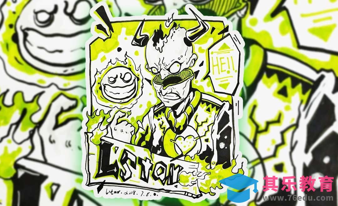 马克笔-pop风格手绘涂鸦[虎课网绘画插画视频教程][ipad商业插画MP4教程全集 ]-第1张图片-我要自学网