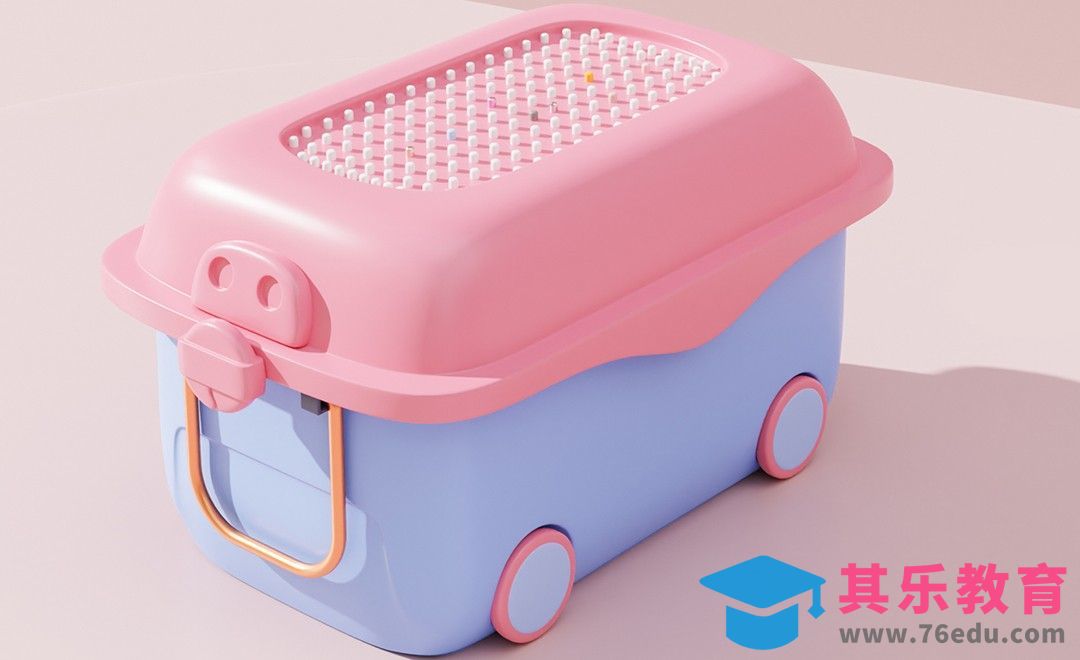 C4D-卡通风可爱粉色收纳盒之建模01[虎课网C4D设计视频教程][产品数码建模MP4教程全集 ]-第1张图片-我要自学网