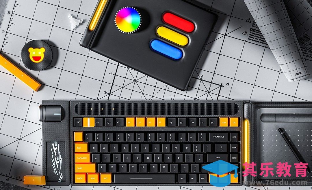 C4D+OC-灵感思路+键盘建模01[虎课网C4D设计视频教程][产品数码建模MP4教程全集 ]-第1张图片-我要自学网