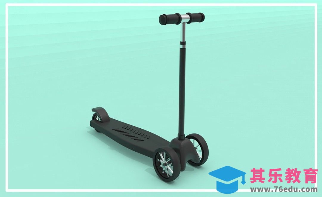 C4D-多边形建模-滑板车[虎课网C4D设计视频教程][产品数码建模MP4教程全集 ]-第1张图片-我要自学网