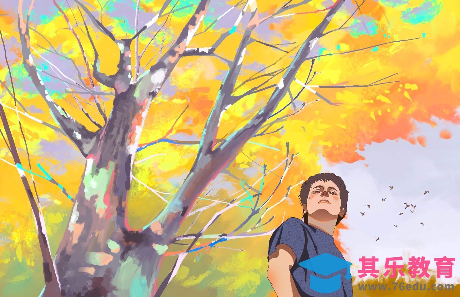 PS-板绘插画-树下的回忆[虎课网绘画插画视频教程][ipad商业插画MP4教程全集 ]-第1张图片-我要自学网