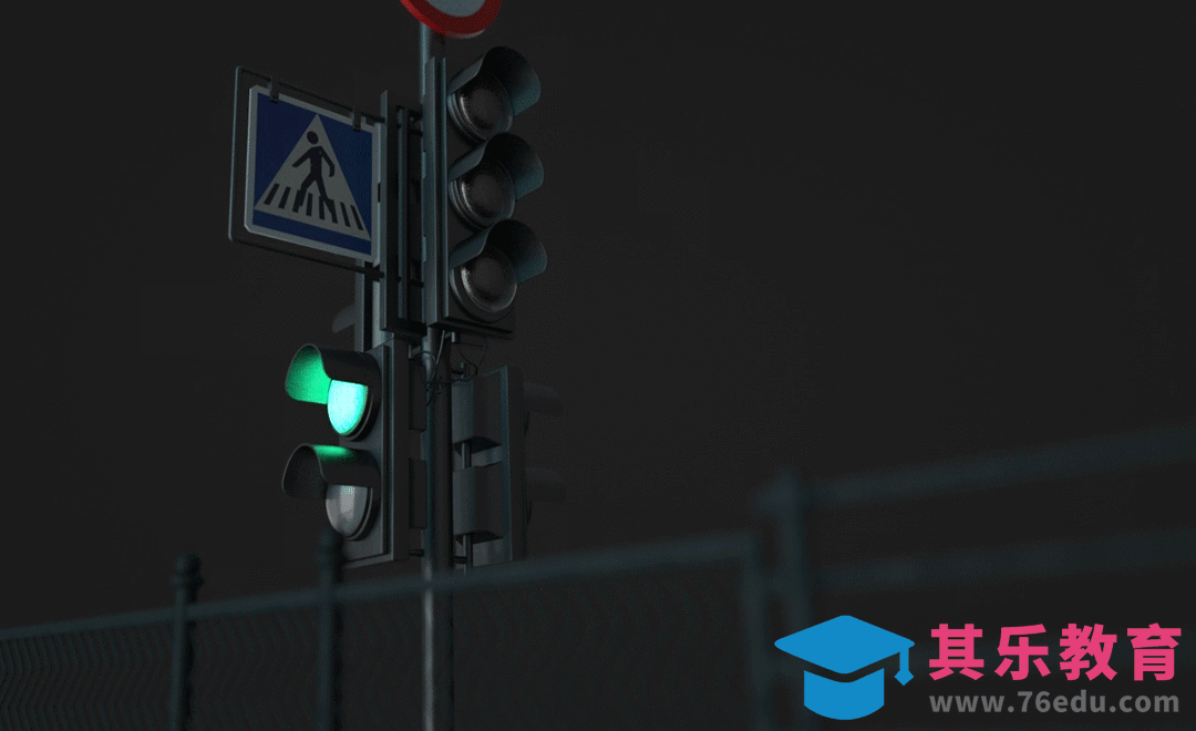 C4D+OC-夜间红绿灯闪烁场景动画[虎课网影视动画制作视频教程][MP4影视拍摄教程全集 ]-第1张图片-我要自学网