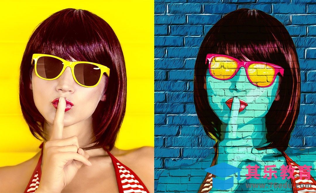 PS-波普风人物墙绘合成[虎课网最新视频教程][免费高清MP4教程全集 ]-第1张图片-我要自学网