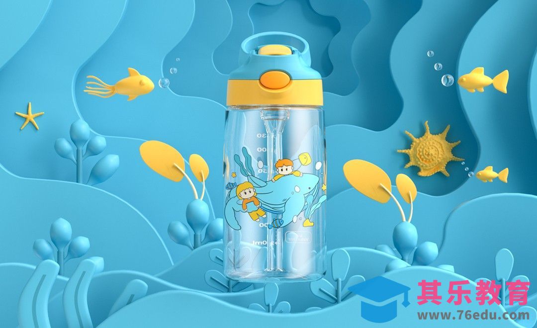 C4D+OC-海洋水杯场景渲染[虎课网C4D设计视频教程][产品数码建模MP4教程全集 ]-第1张图片-我要自学网