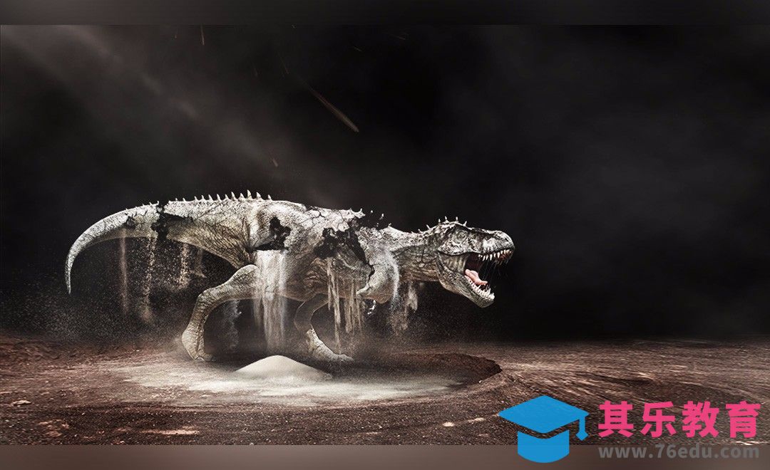 PS-恐龙末日-创意合成[平面设计视频教程][海报设计MP4高清全集 ]-第1张图片-我要自学网