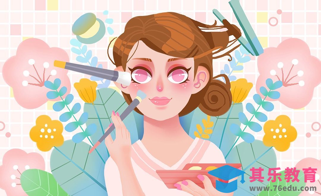 PS-板绘-彩妆女孩[虎课网绘画插画视频教程][ipad商业插画MP4教程全集 ]-第1张图片-我要自学网