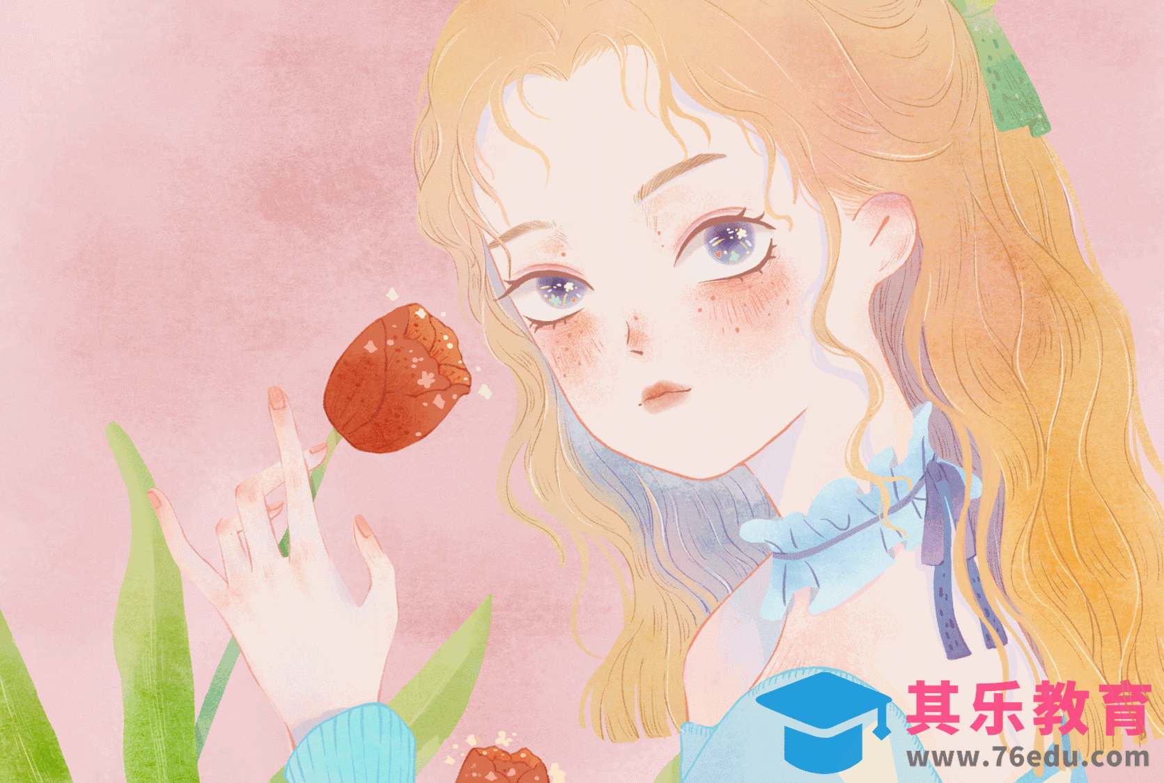 PS-小清新动态插画-花开少女[虎课网绘画插画视频教程][ipad商业插画MP4教程全集 ]-第1张图片-我要自学网