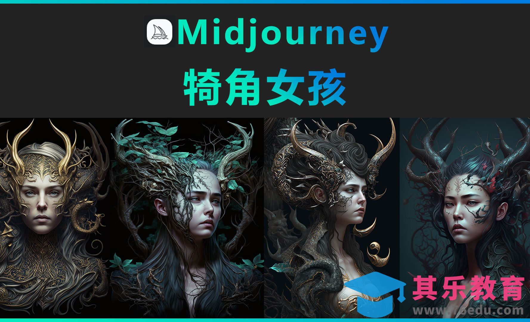 Midjourney-犄角女孩[虎课网AICG人工智能视频教程][MP4高清全集 ]-第1张图片-我要自学网