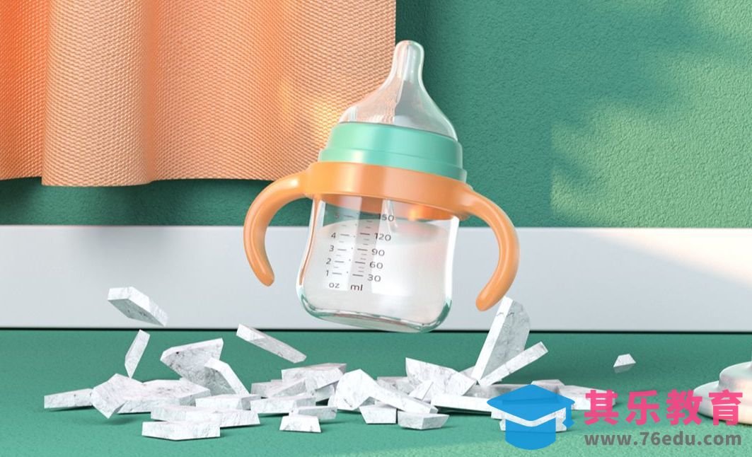 C4D+OC-小奶瓶破碎场景渲染[虎课网C4D设计视频教程][产品数码建模MP4教程全集 ]-第1张图片-我要自学网