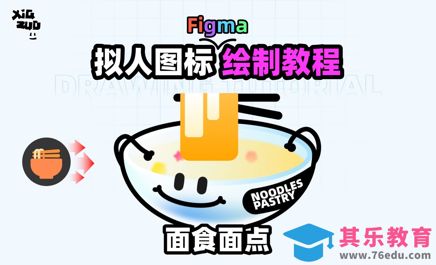 Figma-拟人轻质感图标·面食面点[虎课网UI设计视频教程][UI设计教程全集MP4 ]-第1张图片-我要自学网