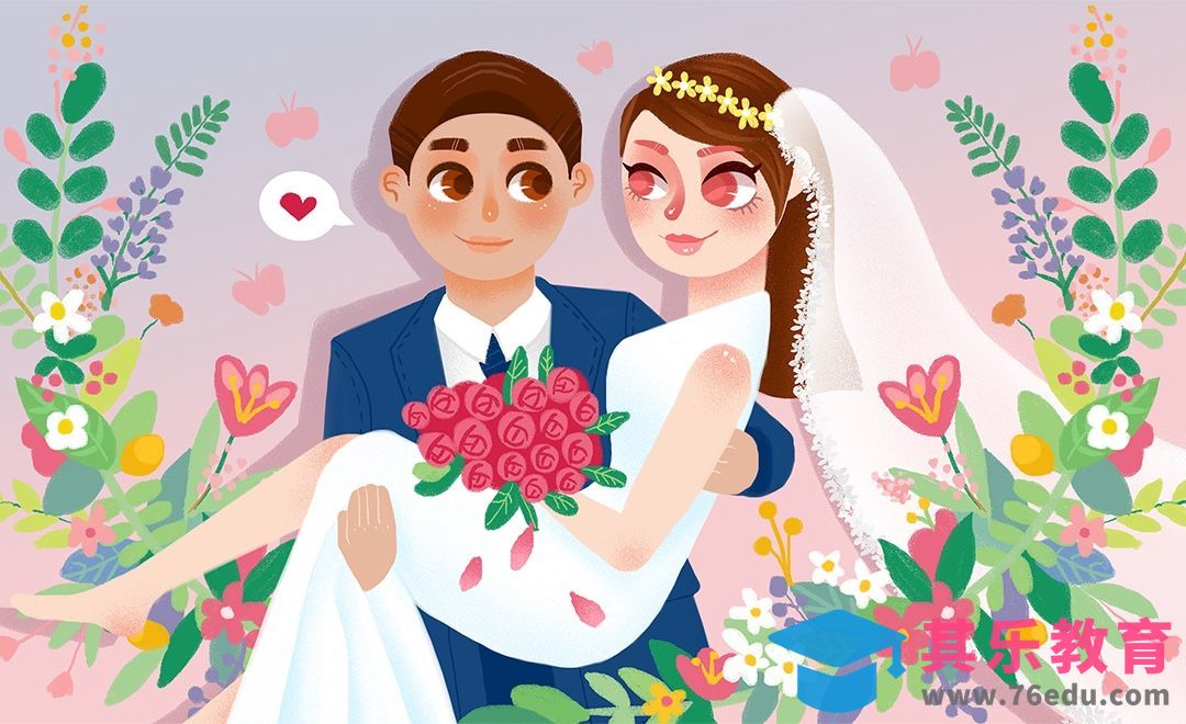 PS- 板绘插画-婚礼场景小清新插画[虎课网绘画插画视频教程][ipad商业插画MP4教程全集 ]-第1张图片-我要自学网