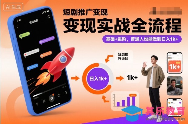 短剧推广变现实战全流程,基础+进阶,普通人也能做到日入1k+-第1张图片-我要自学网 短剧推广变现实战全流程,基础+进阶,普通人也能做到日入1k+-第1张图片-我要自学网