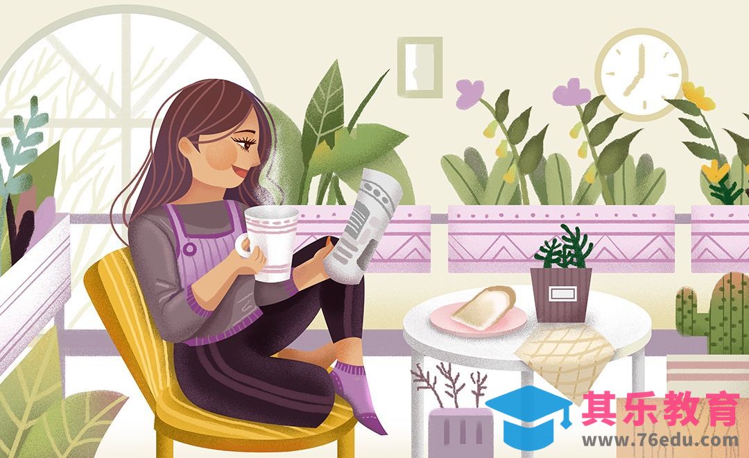 PS-板绘插画-早安女孩插画[虎课网绘画插画视频教程][ipad商业插画MP4教程全集 ]-第1张图片-我要自学网