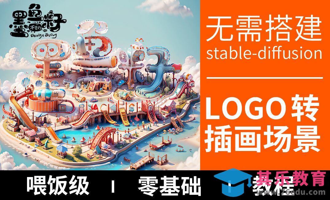 Liblib在线Stable Diffusion将LOGO转插画场景零基础教程[虎课网AICG人工智能视频教程][MP4高清全集 ]-第1张图片-我要自学网