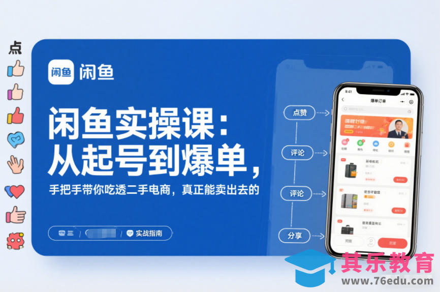 闲鱼实操课：从起号到爆单，手把手带你吃透二手电商，真正能卖出去的实战指南-第1张图片-我要自学网