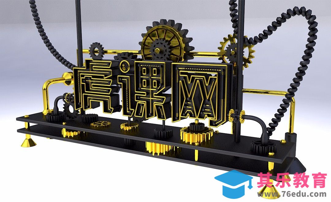 C4D-金属描边立体字场景海报[虎课网C4D设计视频教程][产品数码建模MP4教程全集 ]-第1张图片-我要自学网