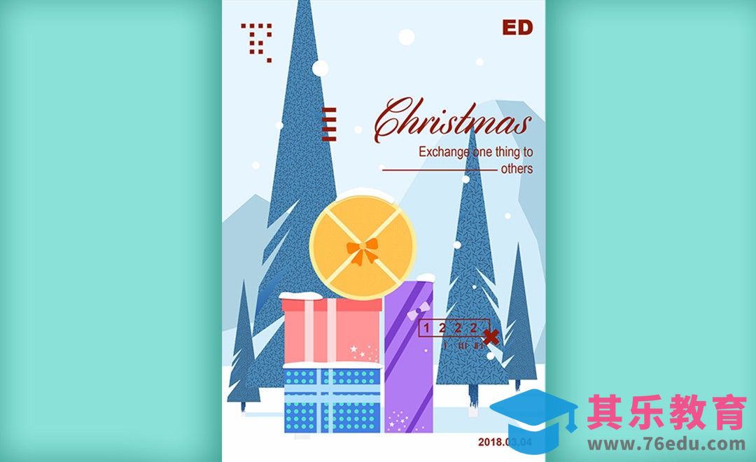 AI-冷色系扁平插画海报[虎课网平面设计视频教程][图片排版配色MP4高清全集 ]-第1张图片-我要自学网