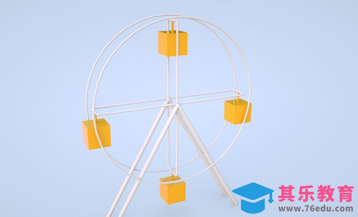 C4D-摩天轮无限旋转动画[虎课网C4D设计视频教程][产品数码建模MP4教程全集 ]-第1张图片-我要自学网