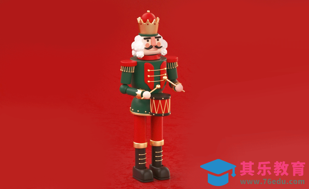 C4D+OC-圣诞胡桃夹子循环动画[虎课网C4D设计视频教程][产品数码建模MP4教程全集 ]-第1张图片-我要自学网