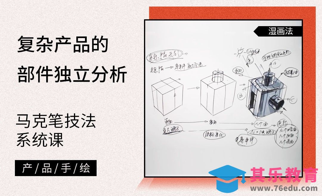 马克笔手绘-复杂产品的部件独立分析[虎课网最新视频教程][免费高清MP4教程全集 ]-第1张图片-我要自学网