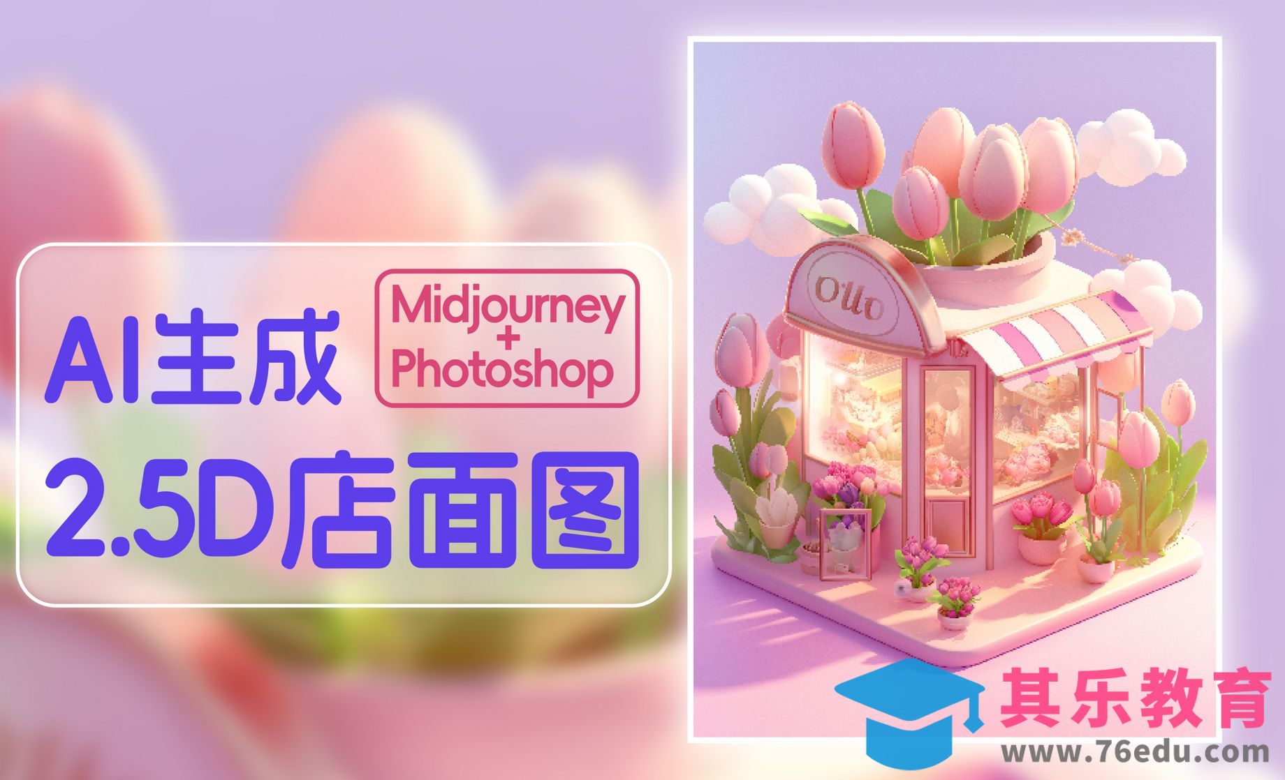 MJ+PS-生成2.5D店面海报[虎课网AICG人工智能视频教程][MP4高清全集 ]-第1张图片-我要自学网