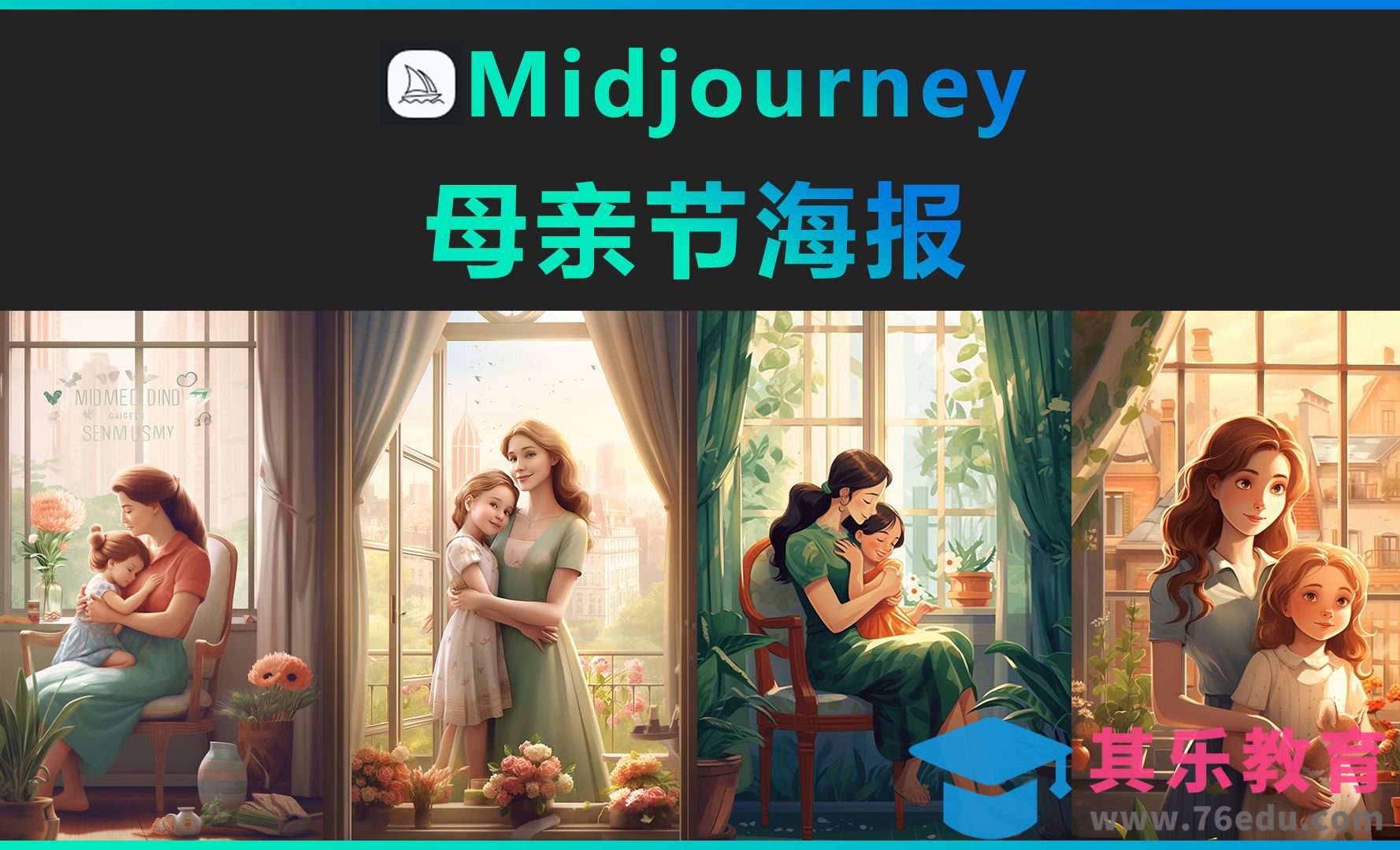 Midjourney-母亲节海报[虎课网AICG人工智能视频教程][MP4高清全集 ]-第1张图片-我要自学网