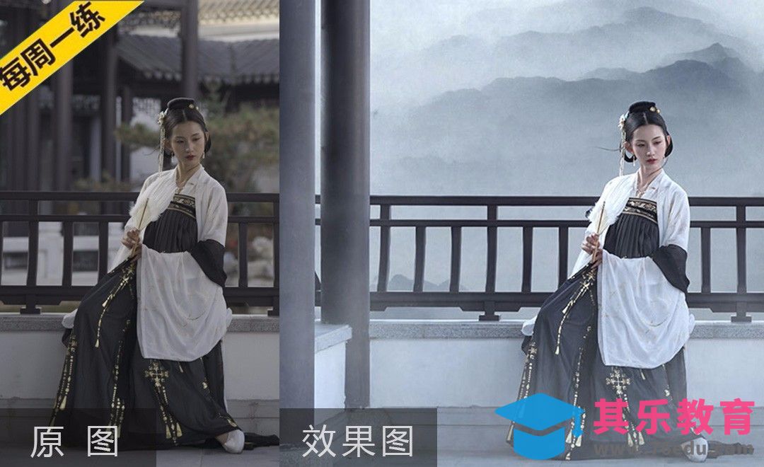 PS-水墨山水古风人像后期[虎课网手机摄影入门视频教程][MP4产品摄影教程全集 ]-第1张图片-我要自学网