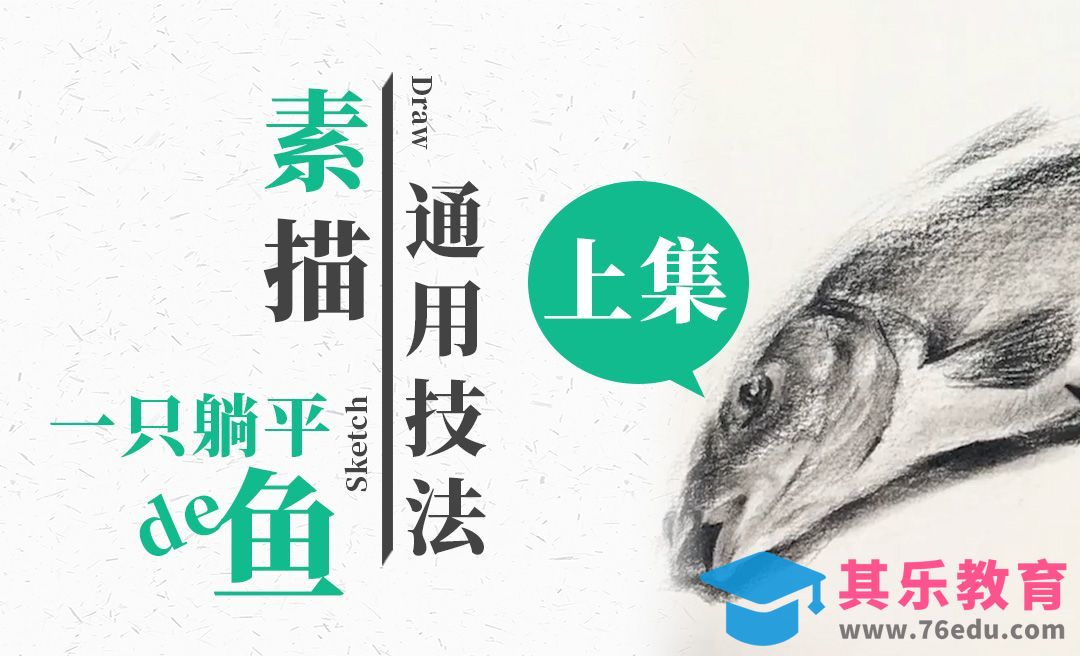 【素描通用技法】画一只选择躺平的鱼（上）[虎课网绘画插画视频教程][ipad商业插画MP4教程全集 ]-第1张图片-我要自学网