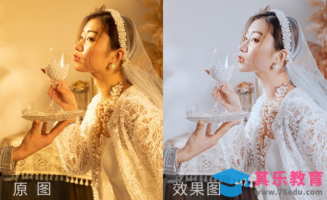 PS-校正珍珠婚纱人像去黄固有色彩详解[虎课网手机摄影入门视频教程][MP4产品摄影教程全集 ]-第1张图片-我要自学网