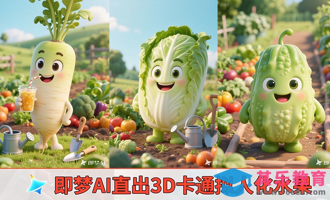 即梦AI-制作3D卡通拟人化水果[虎课网AICG人工智能视频教程][MP4高清全集 ]-第1张图片-我要自学网