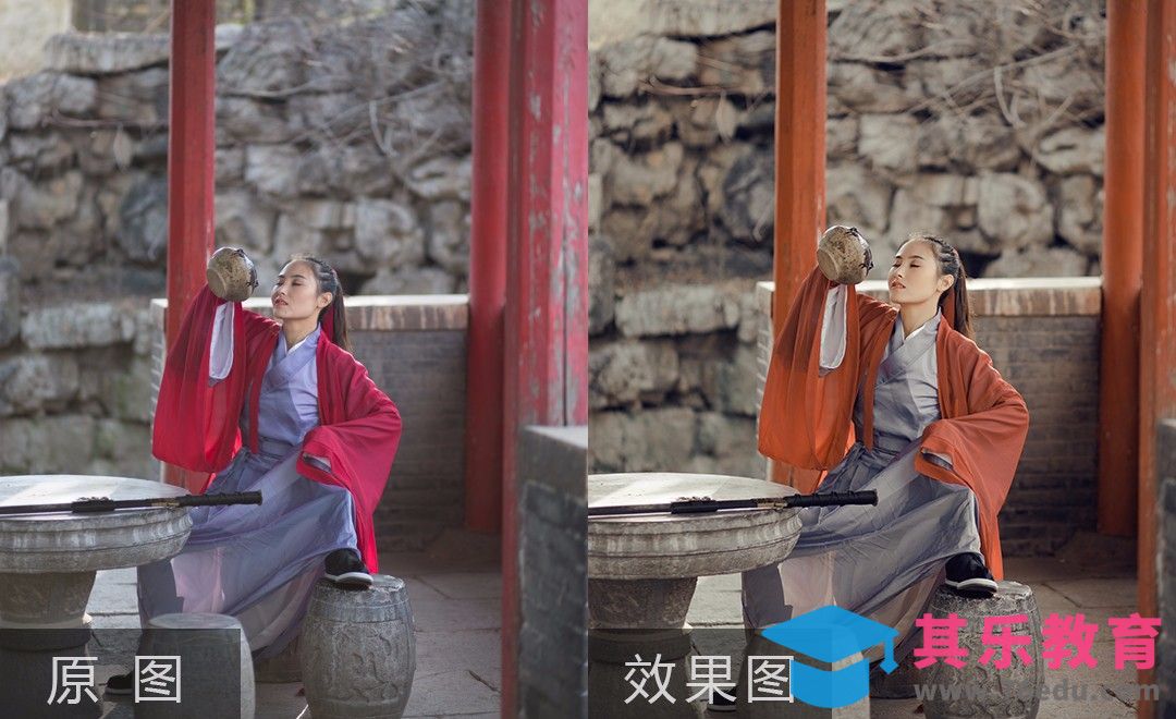 LR+PS-如何快速调出户外汉服人像复古色调[虎课网手机摄影入门视频教程][MP4产品摄影教程全集 ]-第1张图片-我要自学网