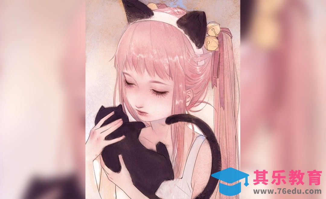 PS-板绘小清新猫咪萌妹[虎课网绘画插画视频教程][ipad商业插画MP4教程全集 ]-第1张图片-我要自学网