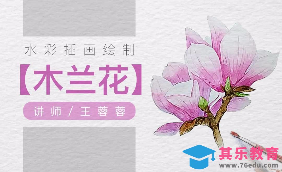 水彩-木兰花绘制[虎课网绘画插画视频教程][ipad商业插画MP4教程全集 ]-第1张图片-我要自学网