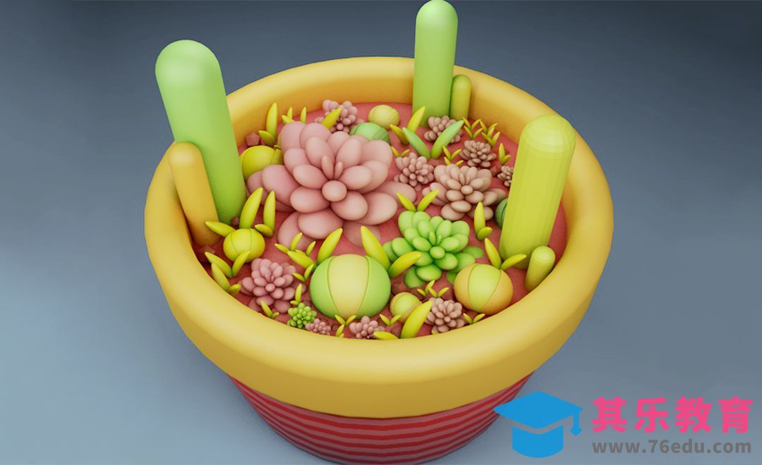 C4D-多肉盆栽建模及渲染[虎课网C4D设计视频教程][产品数码建模MP4教程全集 ]-第1张图片-我要自学网