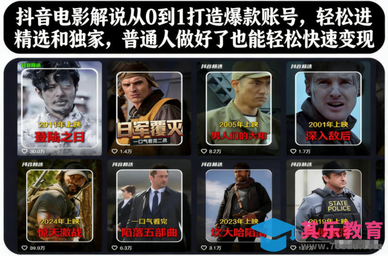 抖音电影解说从0到1打造爆款账号，轻松进精选和独家，普通人做好了也能轻松快速变现-第1张图片-我要自学网