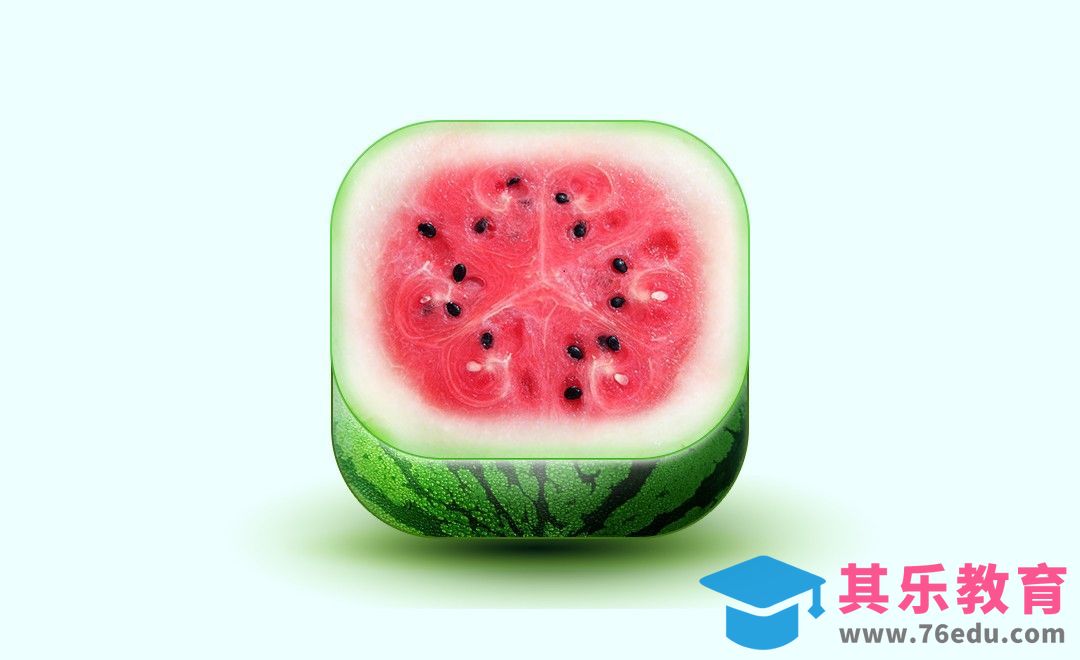 PS-巧用剪贴蒙版制作西瓜图标[虎课网UI设计视频教程][UI设计教程全集MP4 ]-第1张图片-我要自学网