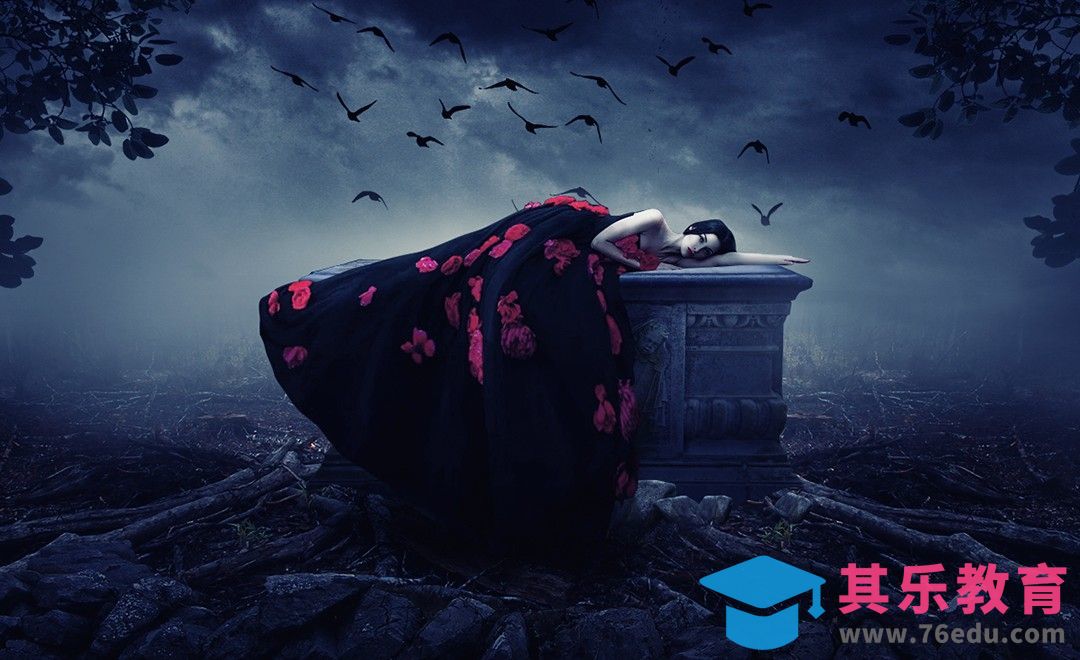 PS-夜访吸血鬼-暗黑风[平面设计视频教程][海报设计MP4高清全集 ]-第1张图片-我要自学网