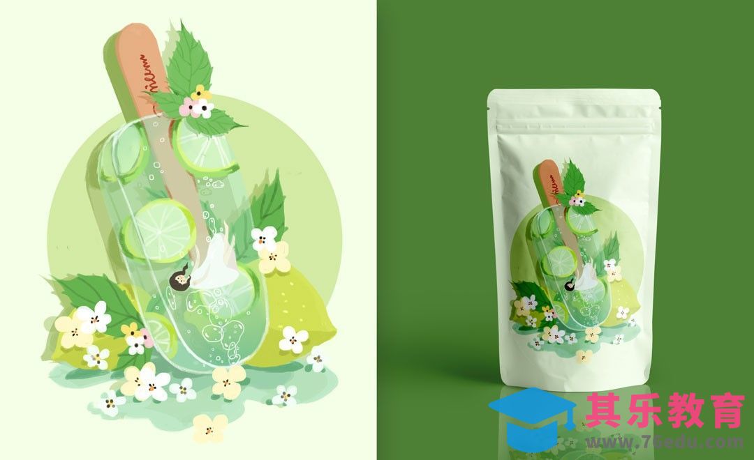 PS-板绘插画-柠檬冰棍[虎课网绘画插画视频教程][ipad商业插画MP4教程全集 ]-第1张图片-我要自学网