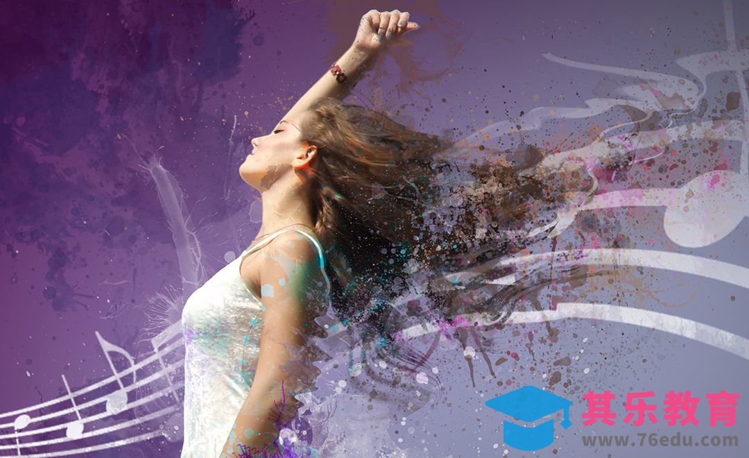 PS-喷溅特效·音乐女孩[平面设计视频教程][海报设计MP4高清全集 ]-第1张图片-我要自学网