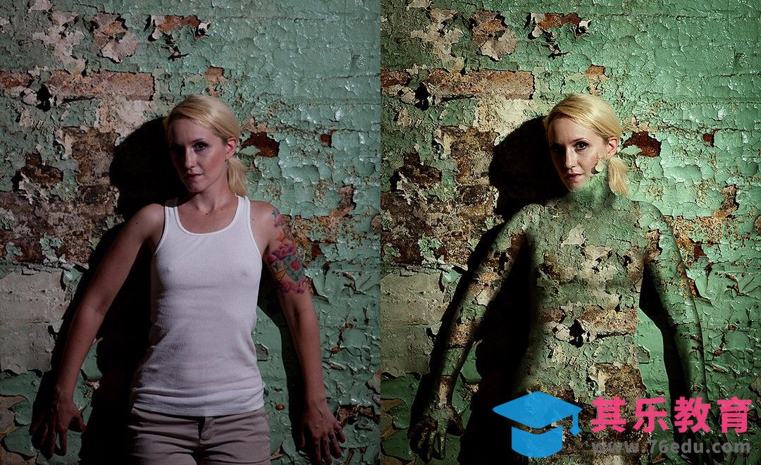PS-斑驳墙壁人物合成[平面设计视频教程][海报设计MP4高清全集 ]-第1张图片-我要自学网