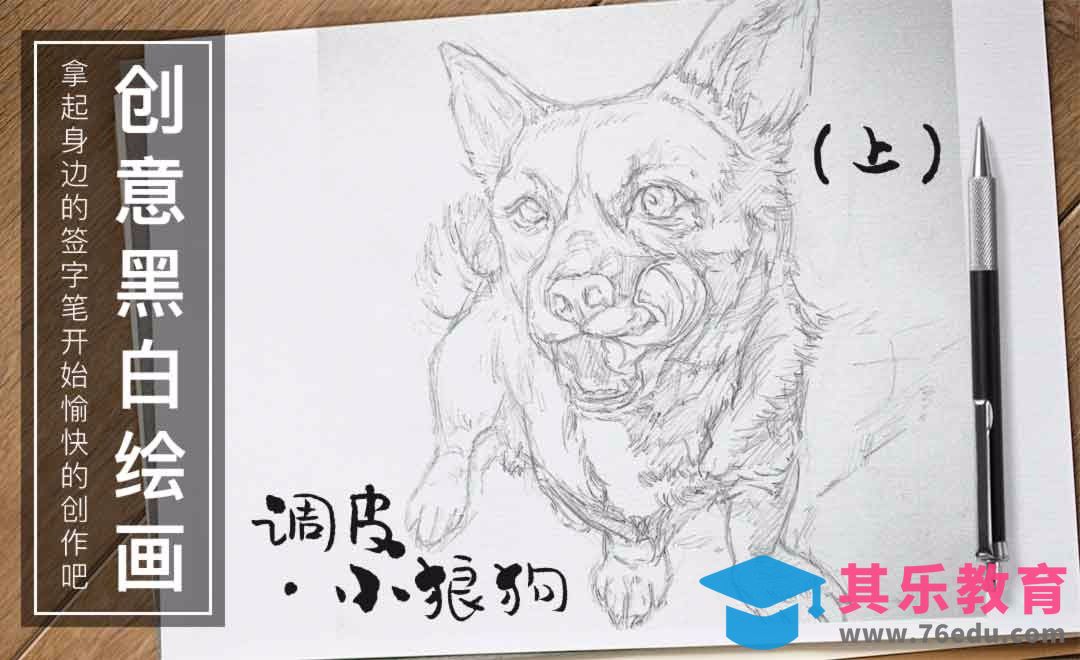 针管笔-调皮.小狼狗（上）[虎课网绘画插画视频教程][ipad商业插画MP4教程全集 ]-第1张图片-我要自学网
