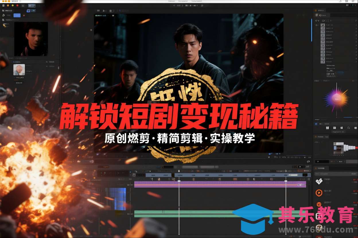 短剧拉新之原创燃剪精简剪辑实操课，解锁短剧变现秘籍-第1张图片-我要自学网