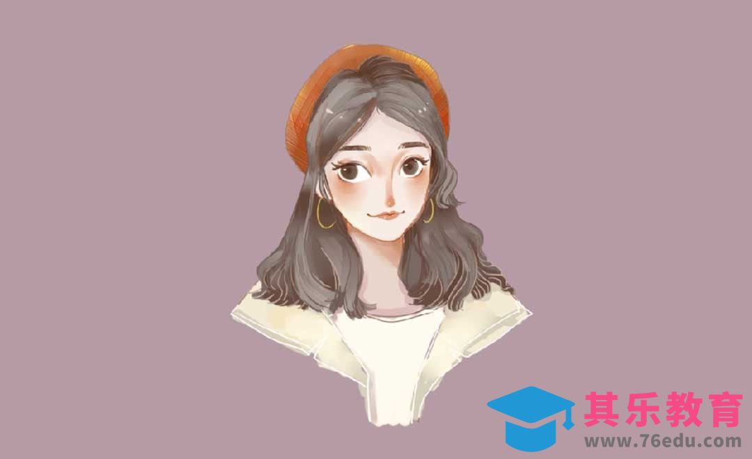 SAI-板绘-情人节一起来画一对情侣头像吧-女头[虎课网绘画插画视频教程][ipad商业插画MP4教程全集 ]-第1张图片-我要自学网