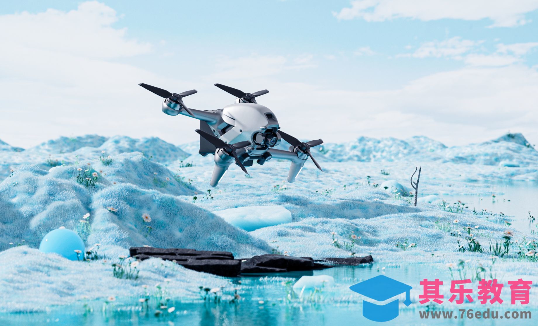 C4D+OC无人机风格化场景渲染[虎课网C4D设计视频教程][产品数码建模MP4教程全集 ]-第1张图片-我要自学网