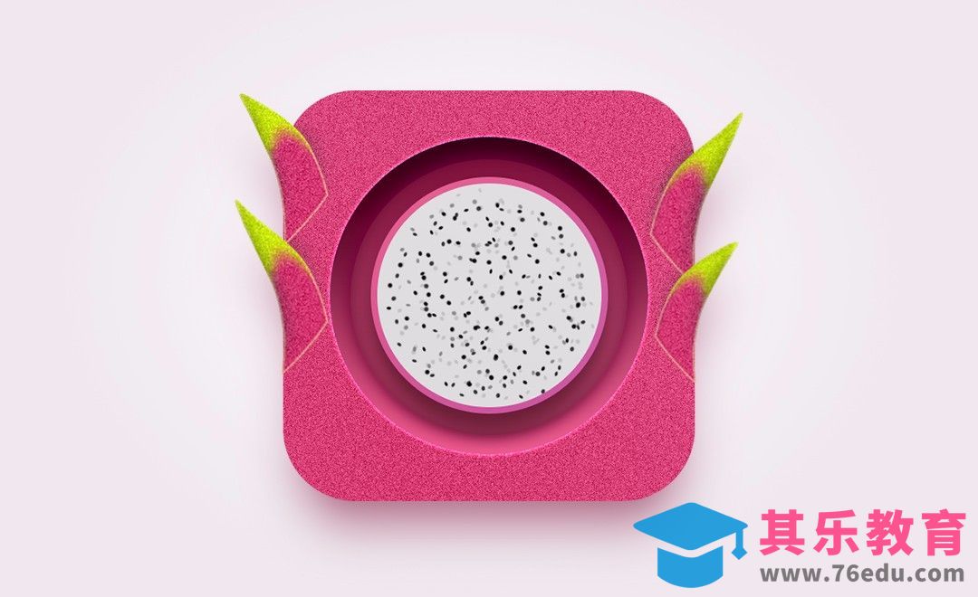 PS-写实火龙果水果图标[虎课网UI设计视频教程][UI设计教程全集MP4 ]-第1张图片-我要自学网